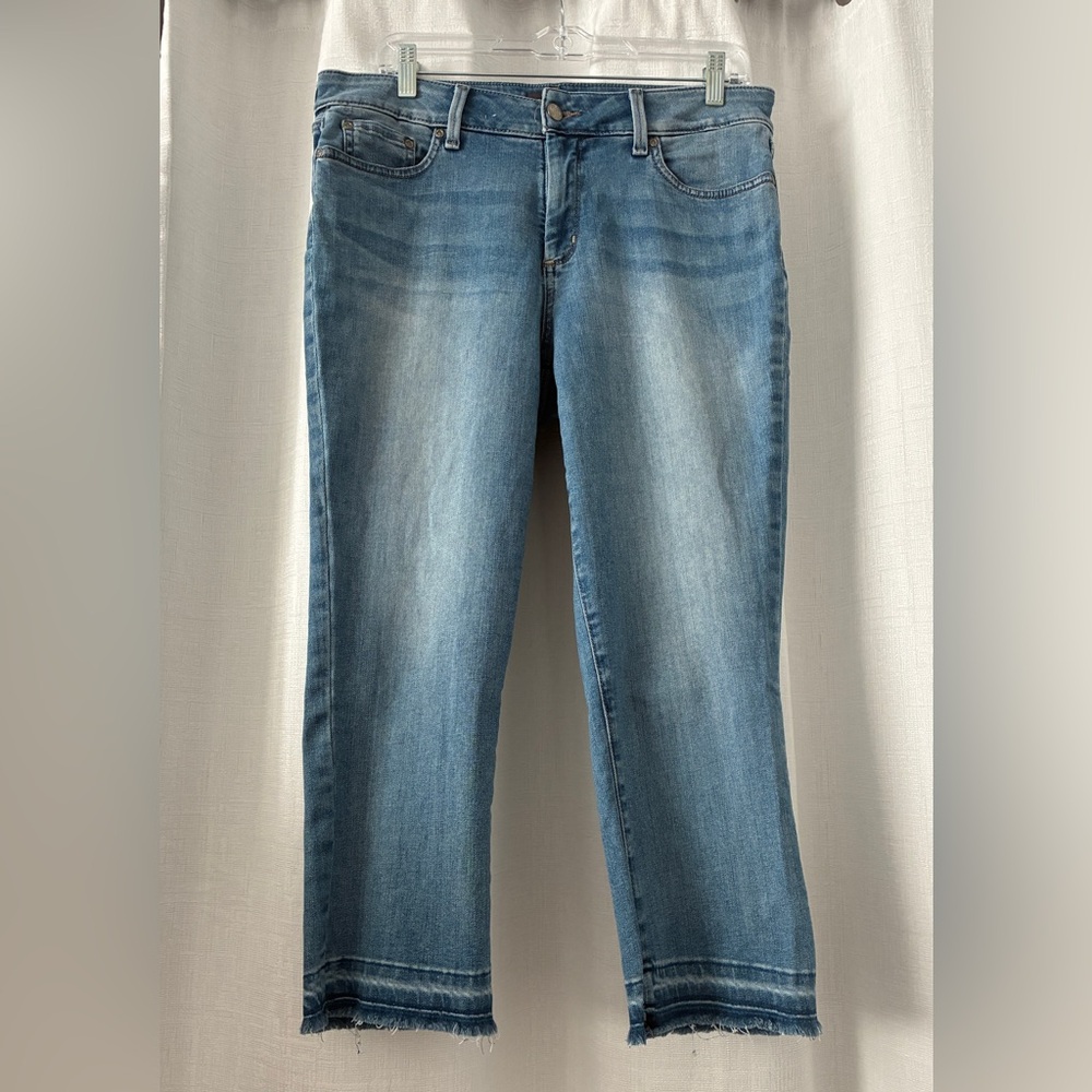 NYDJ Stonewashed Denim Cropped Jeans